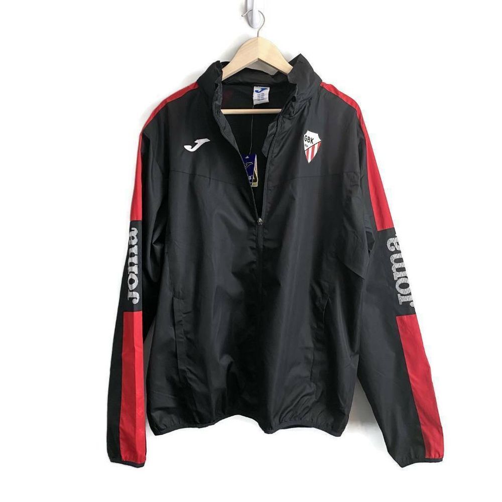 GBK‎ Kokkola Windbreaker Joma Mens 2XL XXL Hooded Black Red 1/4 Zip Mesh Lined